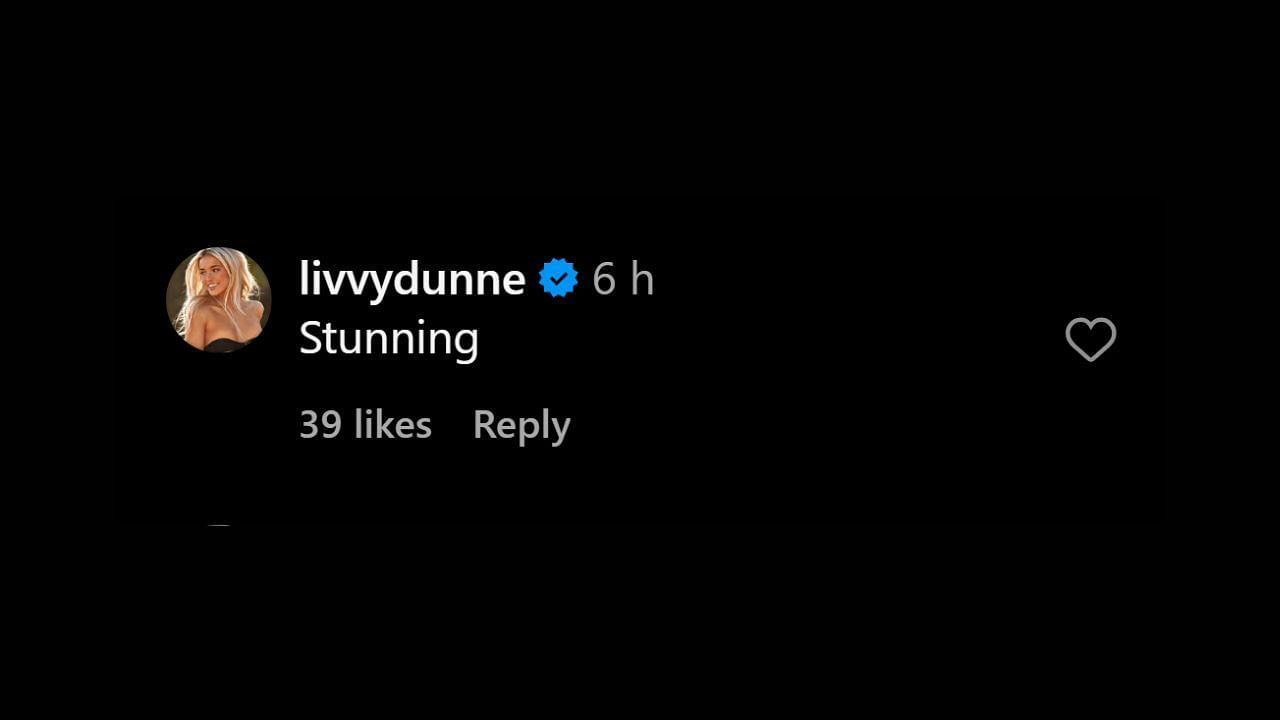 Olivia Dunne's comment (Credits: Instagram@iamsydneythomas)